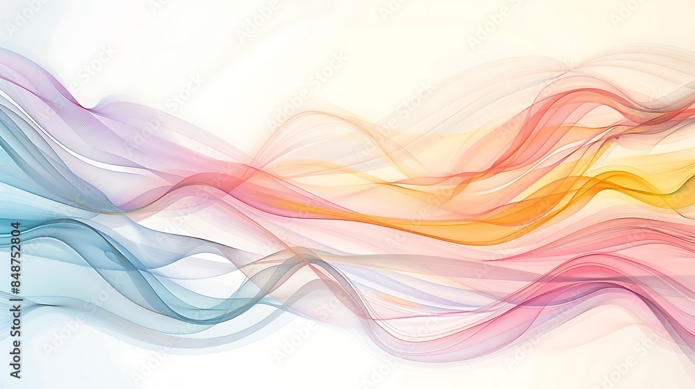 Develop an abstract background featuring flowing waves in pastel colors, white background Develop an abstract background featuring flowing waves in pastel colors, white background