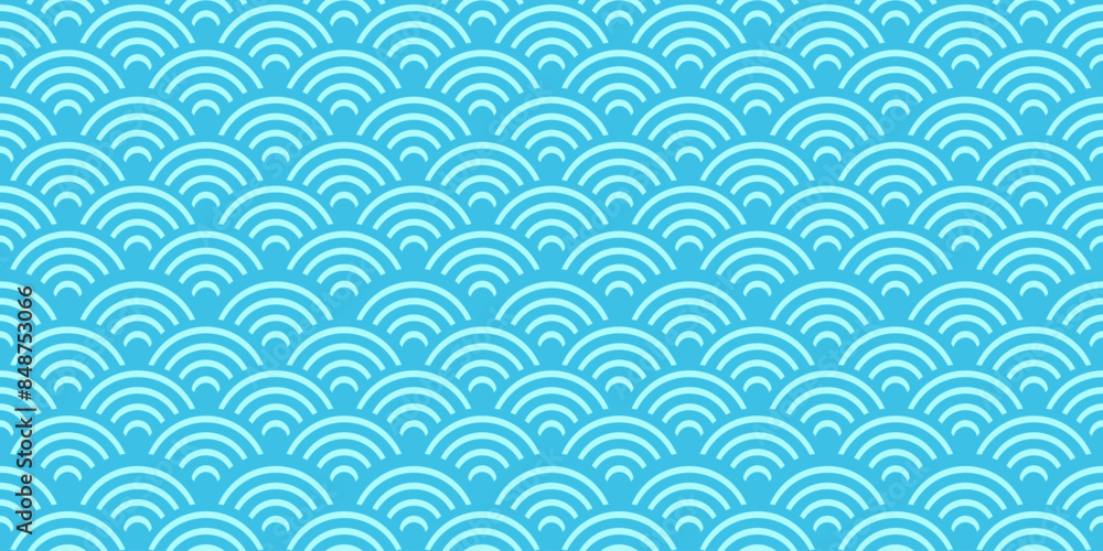 Seamless japanese waves pattern vector Seamless japanese waves pattern vector