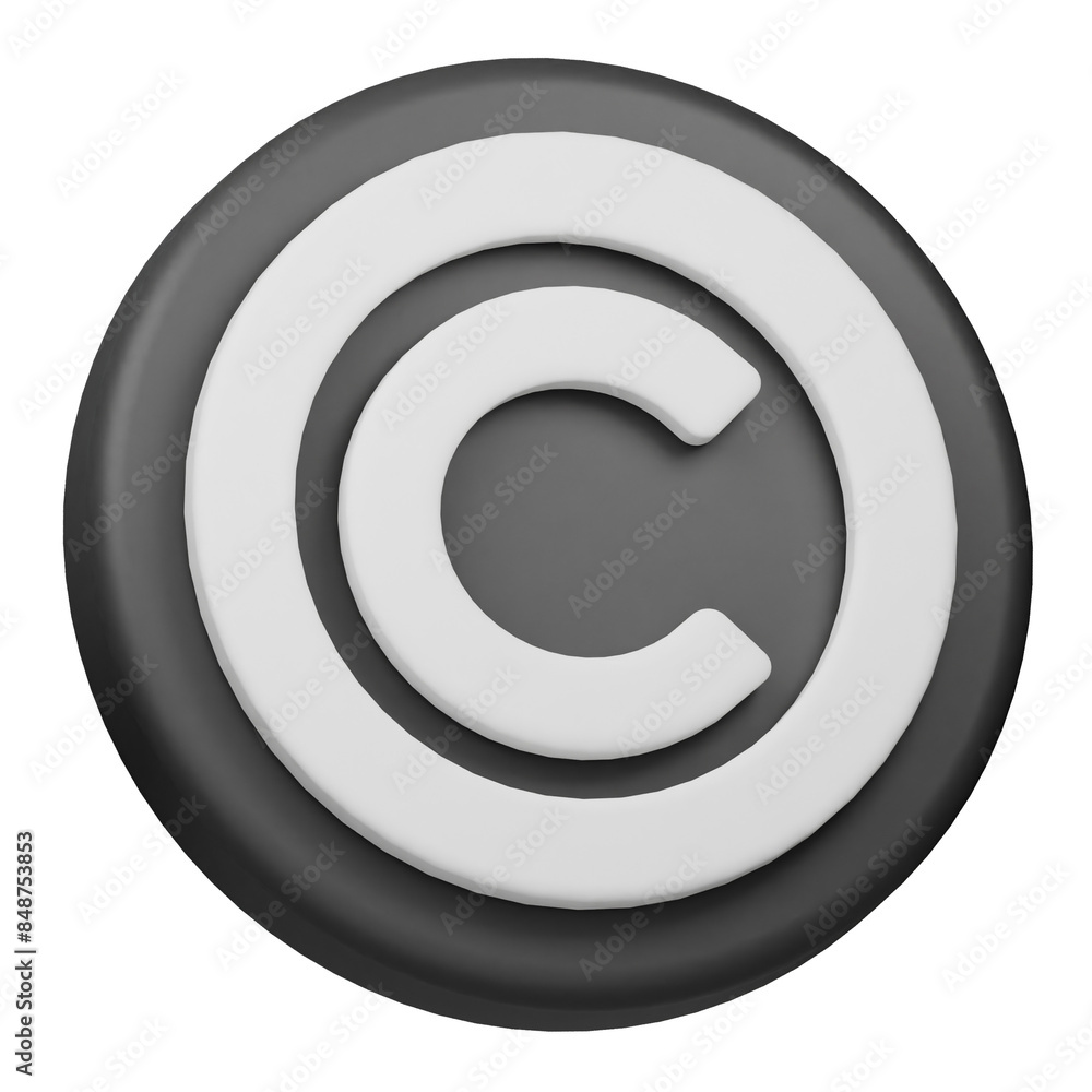 copyright 3d icon isolated on the transparent copyright 3d icon isolated on the transparent