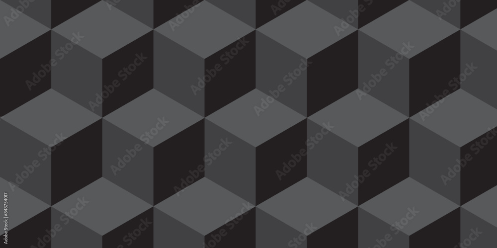 Seamless abstract Black and gray background from cubes and lines. Geometric tiles and mosaic creative stylish seamless pattern block cube background. minimal hexagon Cubes mosaic shape vector design. Seamless abstract Black and gray background from cubes and lines. Geometric tiles and mosaic creative stylish seamless pattern block cube background. minimal hexagon Cubes mosaic shape vector design.