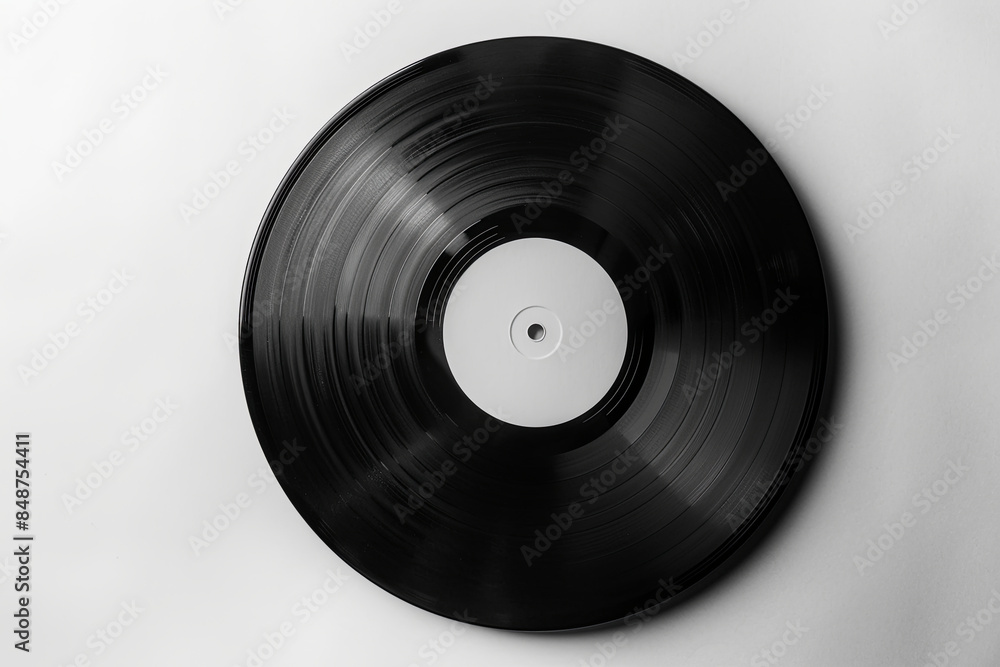 Obraz premium Black vinyl record isolated on a plain white background