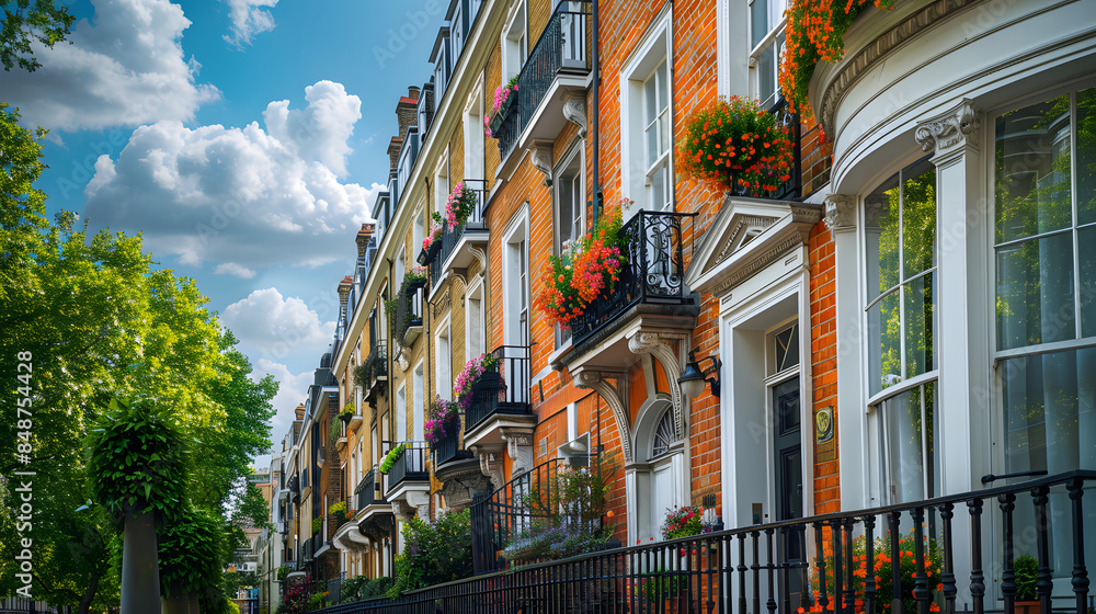Obraz premium Traditional town houses at Belgravia district in London, England