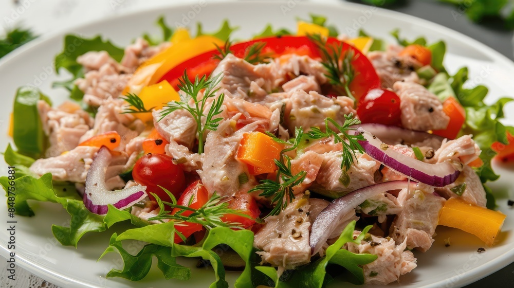 Vegetables mixed with tuna salad Vegetables mixed with tuna salad