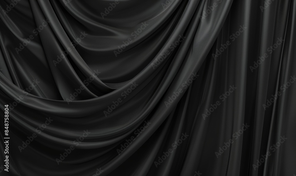 Fototapeta premium high resolution black silk background draped fabric