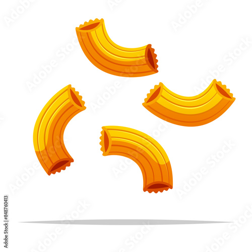Elbow macaroni pasta vector isolated illustration