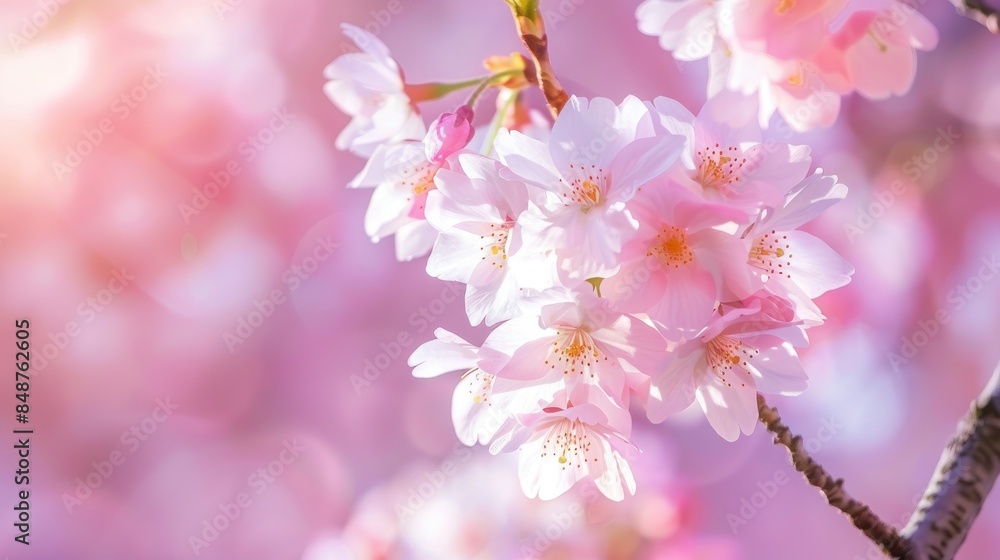 Obraz premium Cherry blossoms symbolize springtime