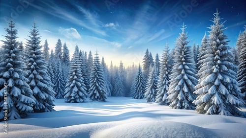 Snow-covered trees in a winter forest, winter, snow, covered, trees, nature, cold, frost, woods, white, landscape, pine