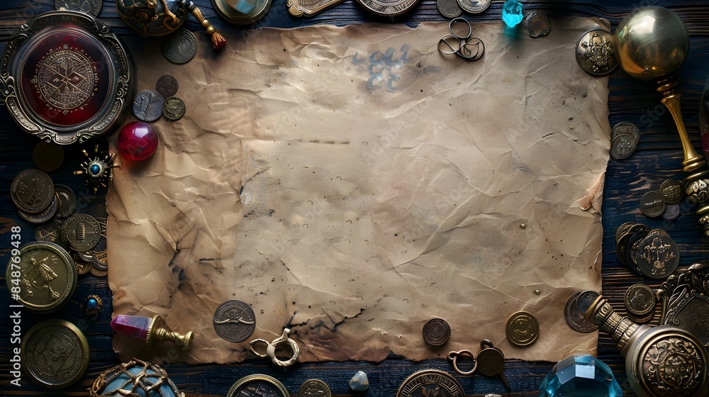 Naklejka premium Vintage Nautical Exploration Themed Desktop