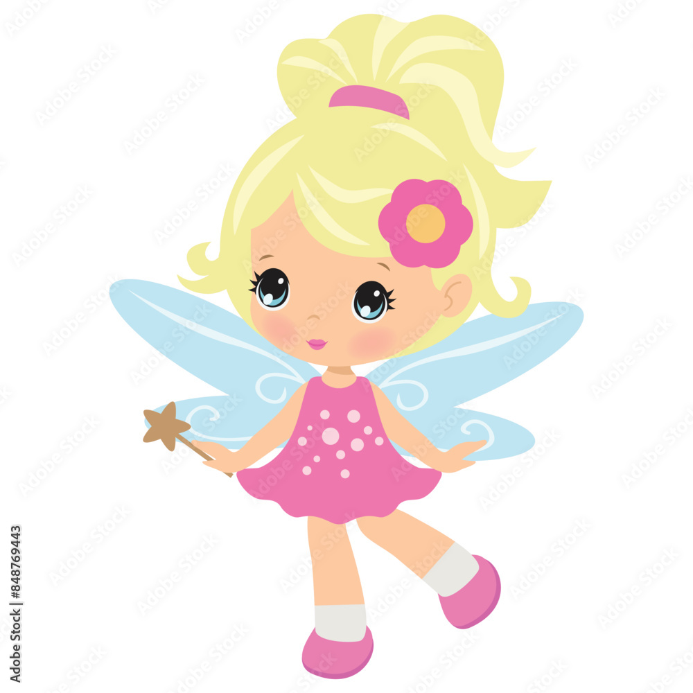 Beautiful little garden fairy vector cartoon illustration Beautiful little garden fairy vector cartoon illustration