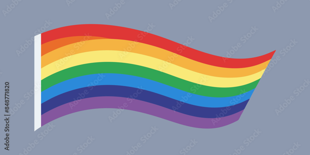 The pride flag is displayed against the backdrop. LGBTQ pride symbol on a simple background. The pride flag is displayed against the backdrop. LGBTQ pride symbol on a simple background.