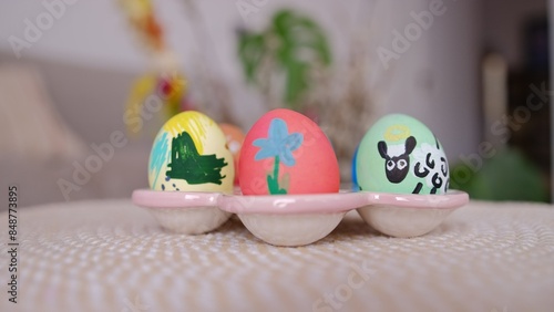 Traditional Polish Easter Decoration Painted Eggs