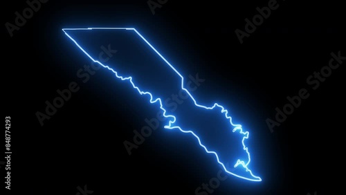 Camden map in south carolina with blue glowing neon effect photo