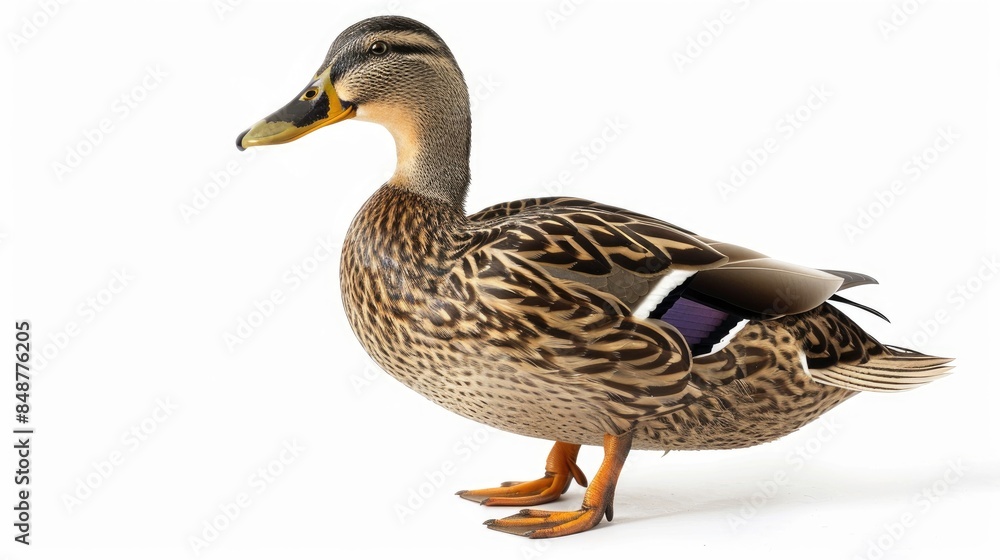 Khaki Campbell duck on a white backdrop Khaki Campbell duck on a white backdrop