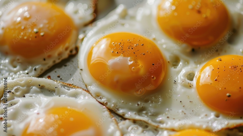 Depiction of perfectly cooked sunny side up eggs Depiction of perfectly cooked sunny side up eggs