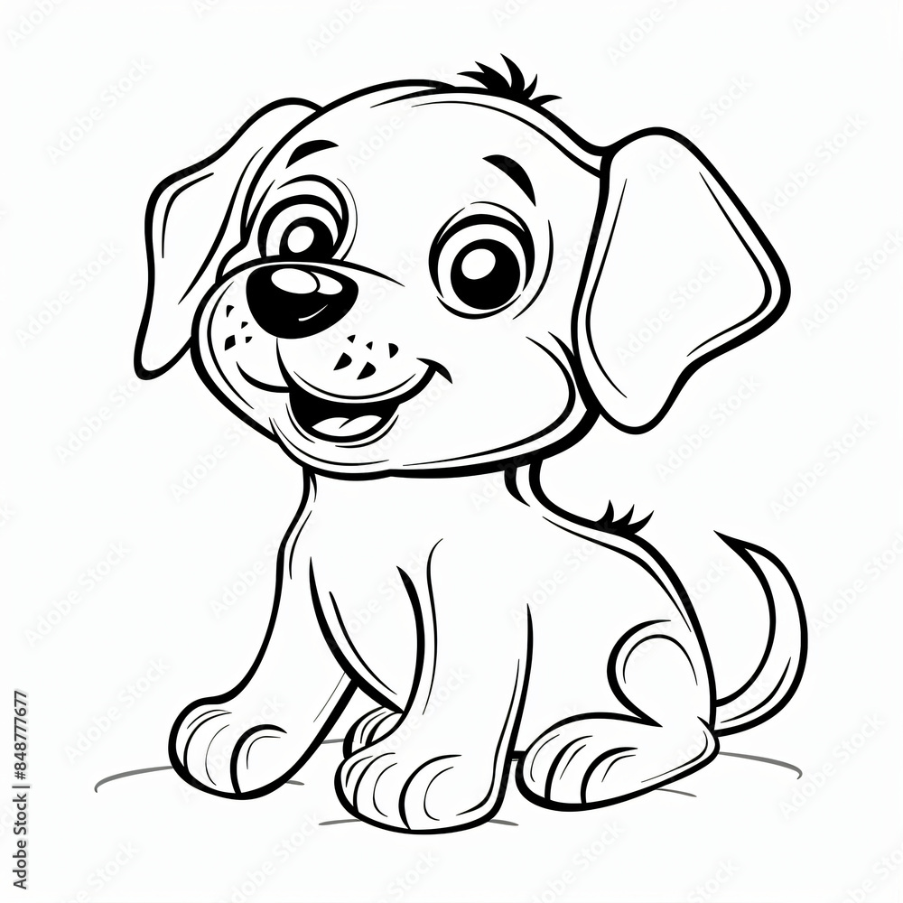 Obraz premium cartoon of a dog children coloring book page