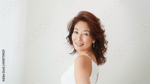 美しい中年のアジア人女性