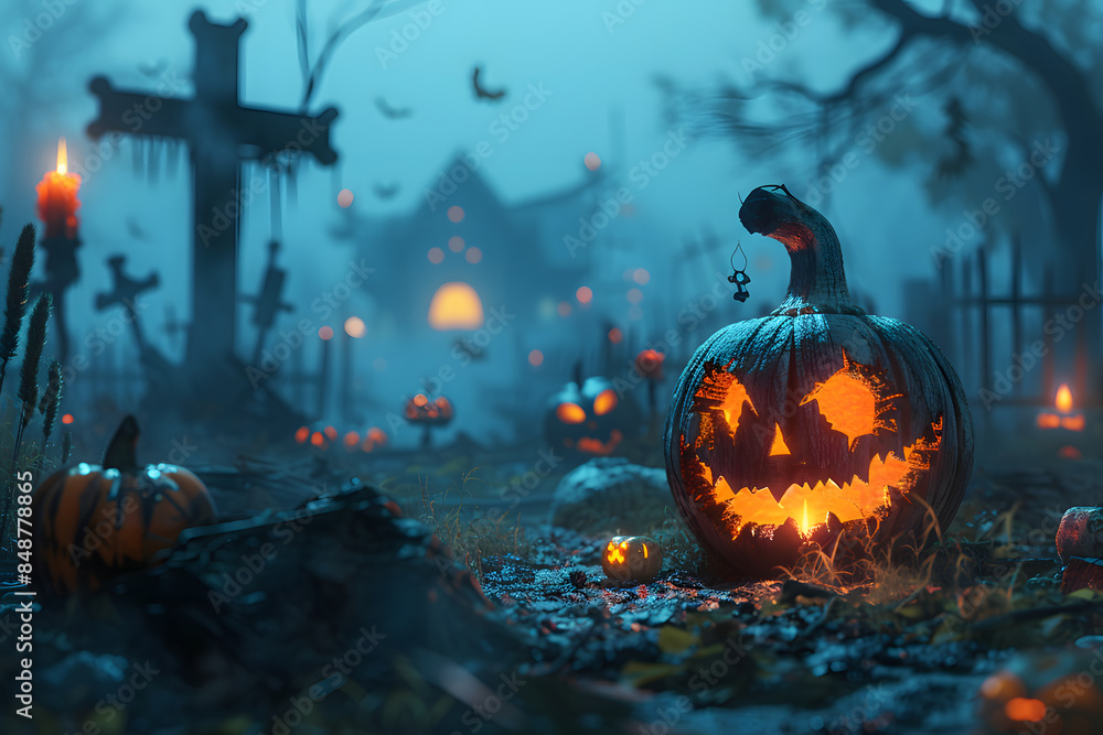 Fototapeta premium ハロウィンと恐怖の館 