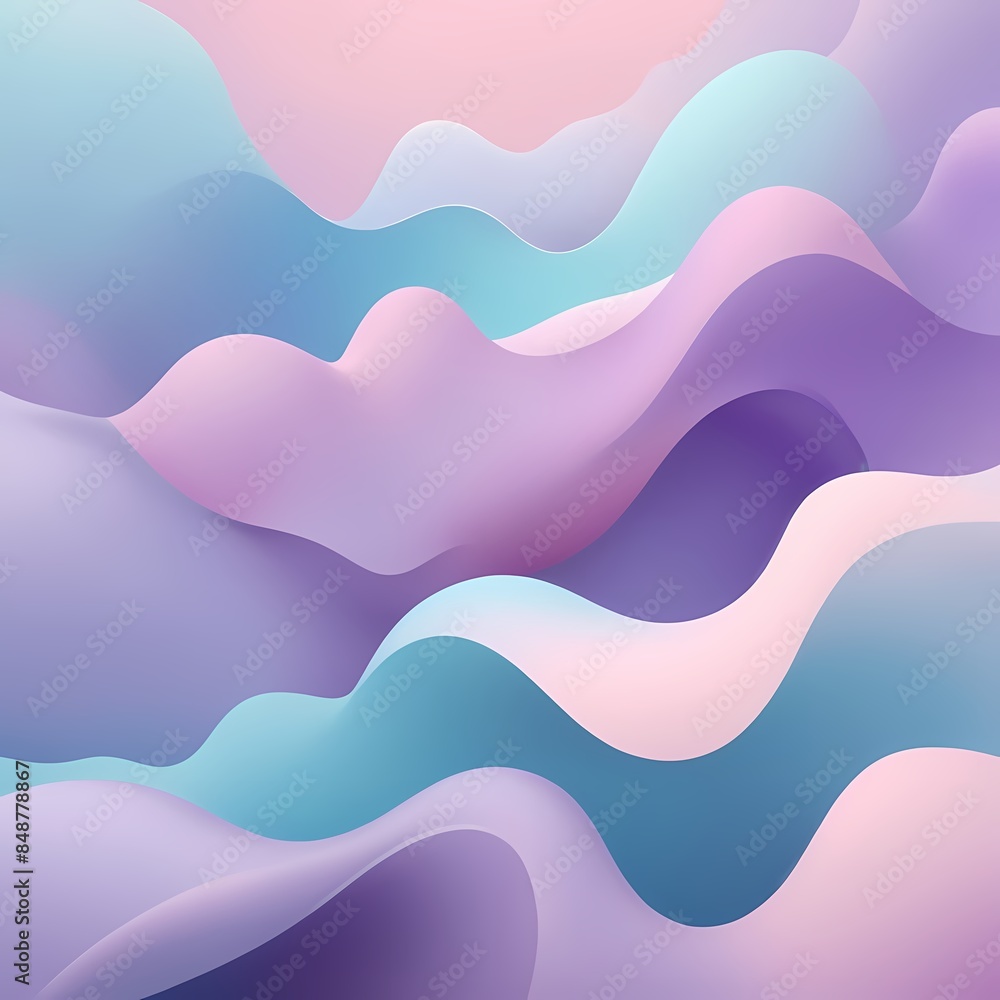 Fototapeta premium Serene Pastel Swirls in Purple and Blue
