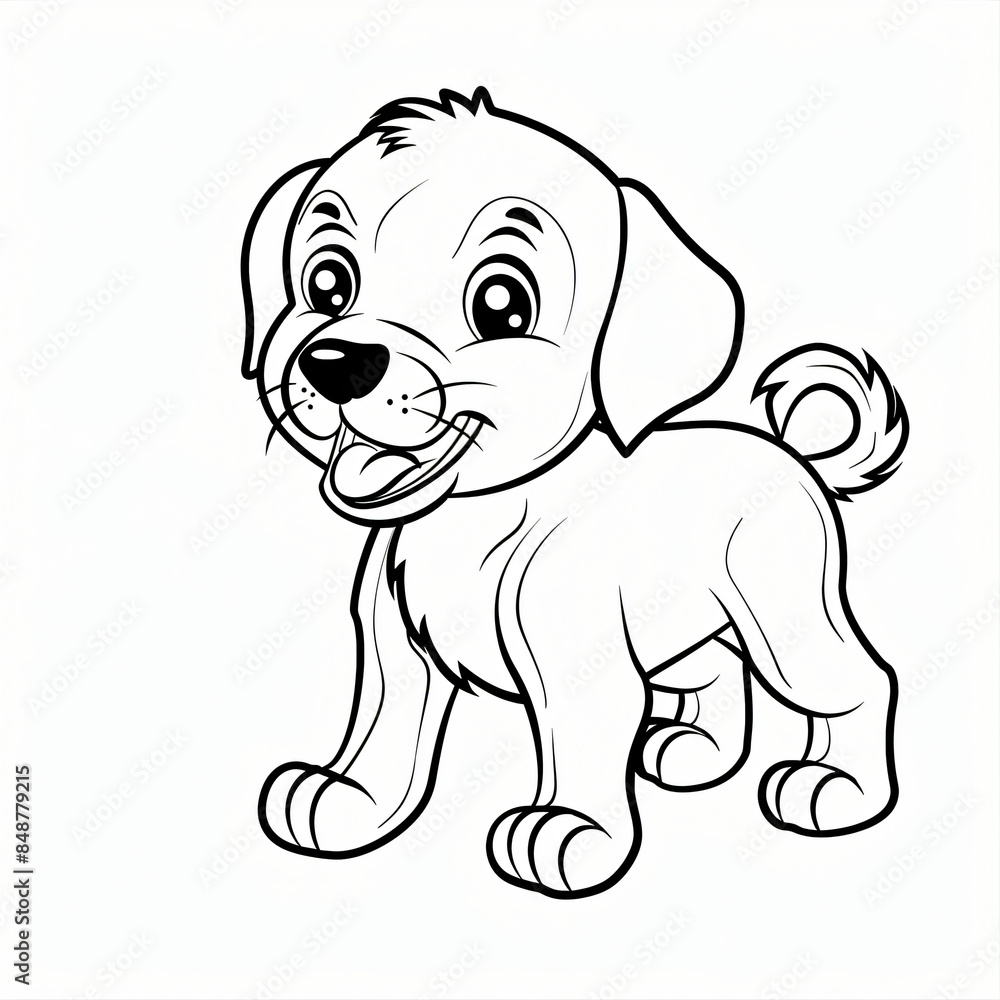 cartoon of a dog children coloring book page cartoon of a dog children coloring book page