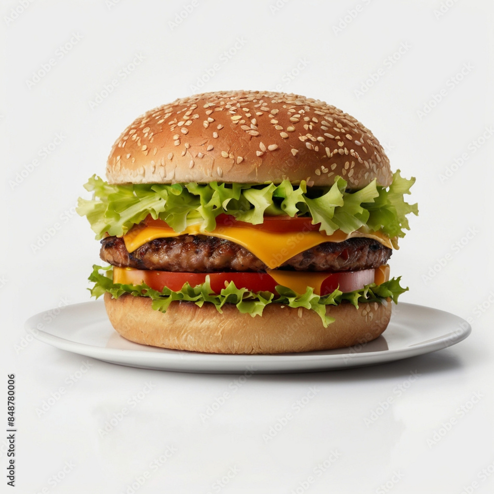 Tasty Burger with white Background Tasty Burger with white Background