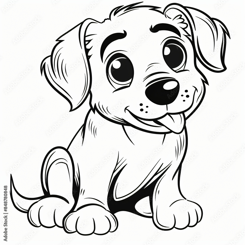 cartoon of a dog children coloring book page cartoon of a dog children coloring book page