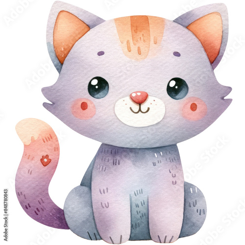 watercolor cute cat