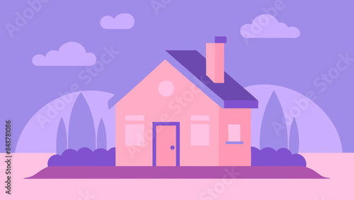 A quaint house with a charming roof and windows. A picturesque house showcasing a roof and windows.