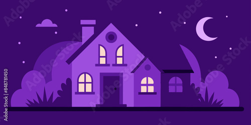 House featuring roof and windows. A house with a roof and windows, standing tall and inviting amidst a serene neighborhood.