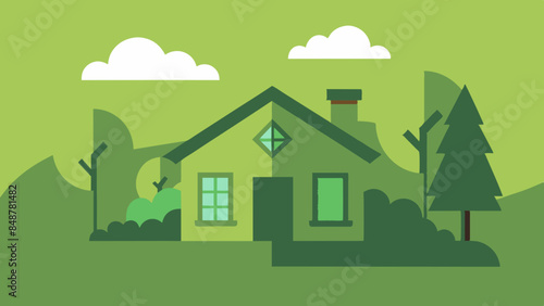 House featuring roof and windows. A house with a roof and windows, standing tall and inviting amidst a serene neighborhood.