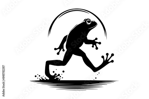 frog silhouette vector illustration. silhouette of a cat on a white background