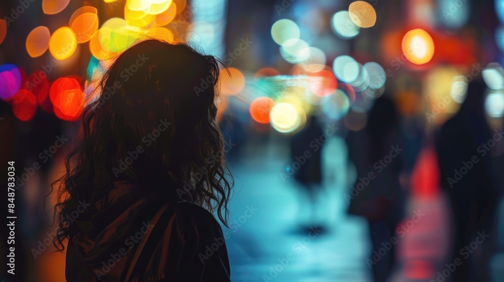 People in the background at night with blur People in the background at night with blur