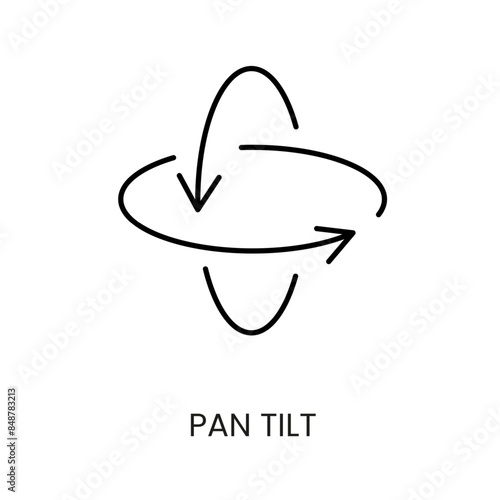 Pan tilt line vector icon with editable stroke