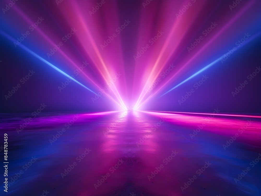 Vibrant Neon Gradient Backdrop with Abstract Light Rays for Futuristic Tech Product Concept Display Vibrant Neon Gradient Backdrop with Abstract Light Rays for Futuristic Tech Product Concept Display