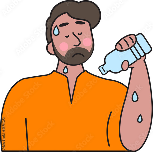 India people drink water in heat wave.