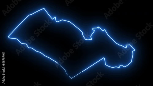 map of Orangeburg in south carolina with a blue glowing neon effect photo