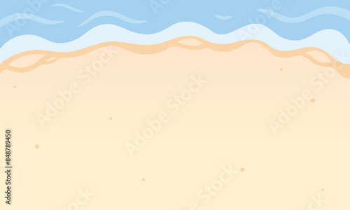 Beach with sand and sea background.