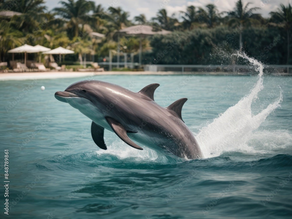 Fototapeta premium dolphin jumping out of water