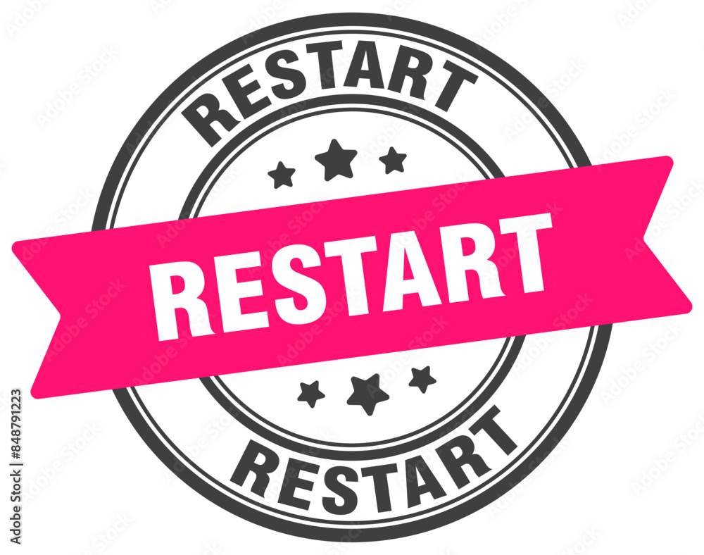 Fototapeta premium restart stamp. restart label on transparent background. round sign