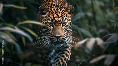 Leopard Walking in Jungle