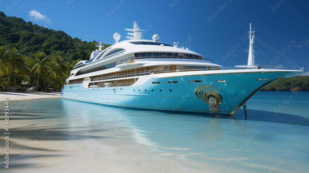 A luxury ship on the Caribbean coast A luxury ship on the Caribbean coast