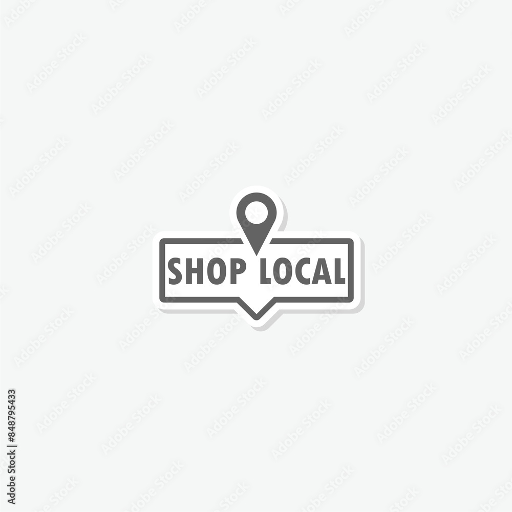 Shop local icon sticker isolated on gray background Shop local icon sticker isolated on gray background