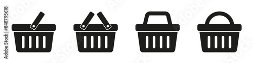 Shopping basket icon - vector illustration