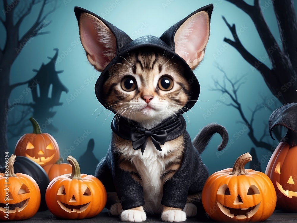 halloween cat and pumpkin halloween cat and pumpkin