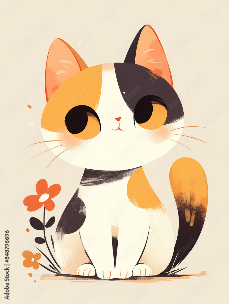 Obraz premium A variety of cat image libraries.Cute animal patterns of various breeds of cats, illustrations, posters, background images, decorative graphics, wallpapers, stickers.