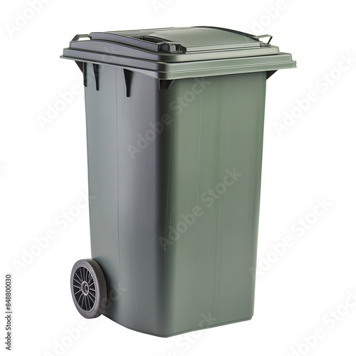 a rubbish bin on an isolated transparent background photo