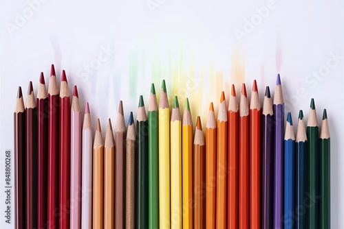 A stunning artistic composition of unsharpened colored pencils