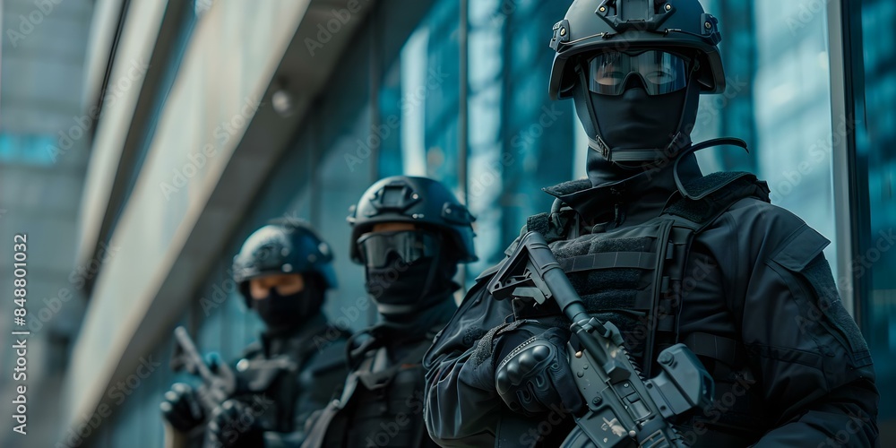 SWAT agents develop surveillance breach technology to enhance security operations. Concept Technology, Security Operations, Surveillance Breach, SWAT Agents, Enhanced Security SWAT agents develop surveillance breach technology to enhance security operations. Concept Technology, Security Operations, Surveillance Breach, SWAT Agents, Enhanced Security