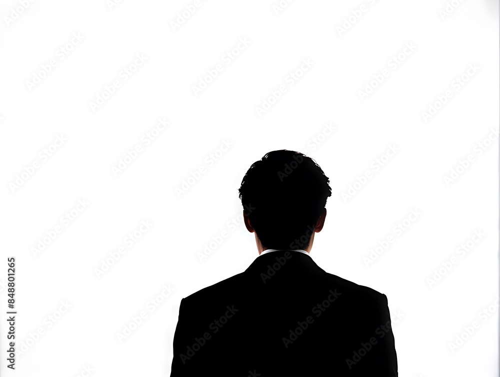 Thinking man from the back isolated on white background Thinking man from the back isolated on white background