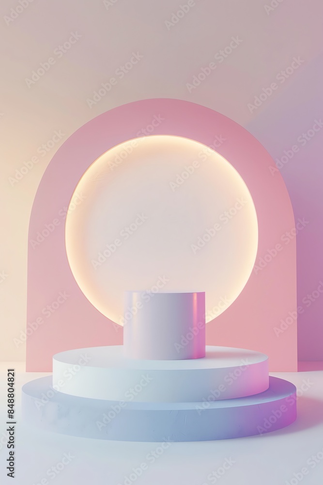 front view of 3d product mockup scene for products, relatively empty scene, plain colour, pastel colour 2:3 front view of 3d product mockup scene for products, relatively empty scene, plain colour, pastel colour 2:3