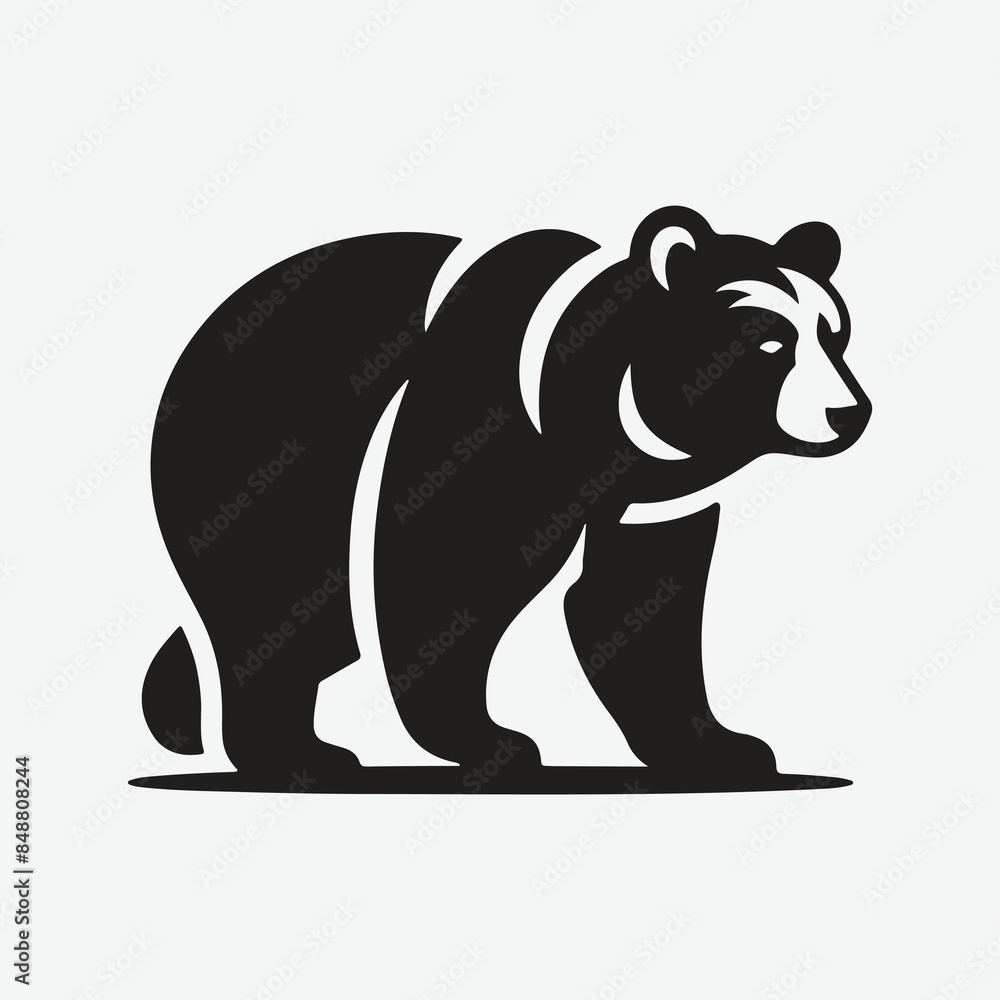 Fototapeta premium Majestic Bear Silhouette Set: Perfect for Any Creative Project